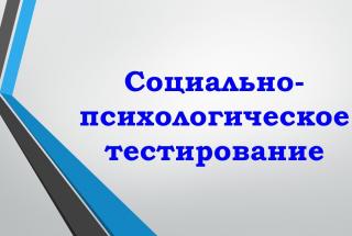 Социально – психологическое тестирование
